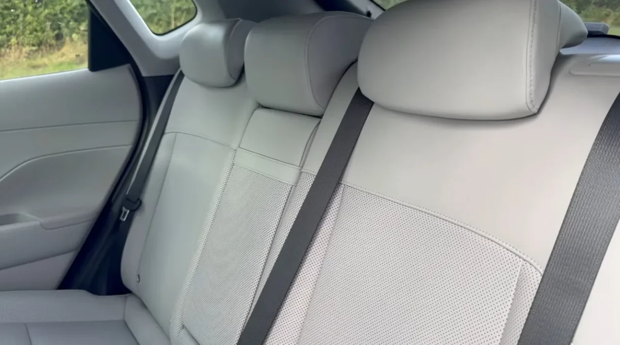Hyundai Kona Electric review interior — rear seat comfort and cabin quality overview