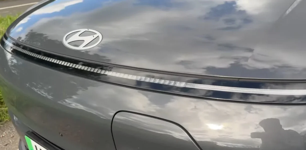 Hyundai Kona Electric review — rear badge and trunk detail of the electric model